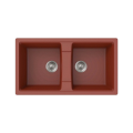 HGY005 coral red double kitchen sink granite kitchen sinks 