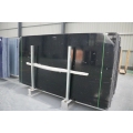 High gloss black engineered quartz stone for kitchen countertops 
